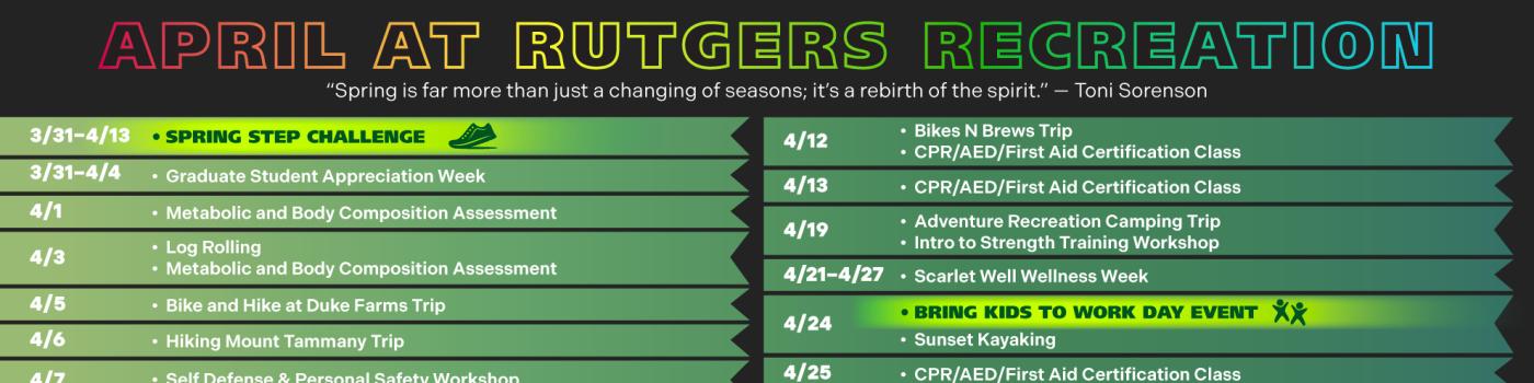 April Calendar of Events