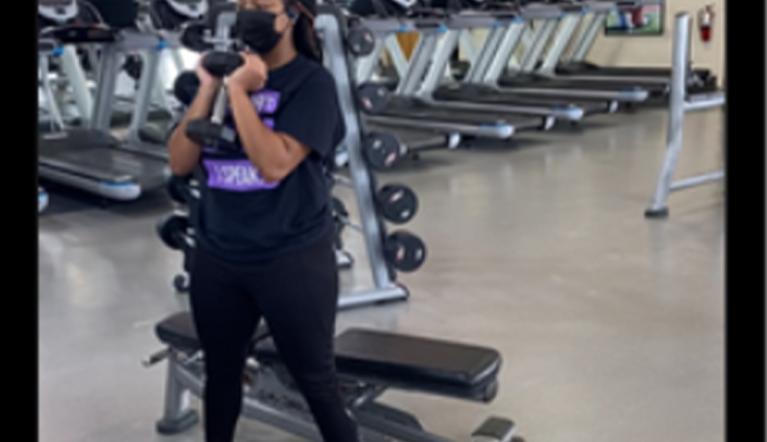 Woman Doing Box Squat